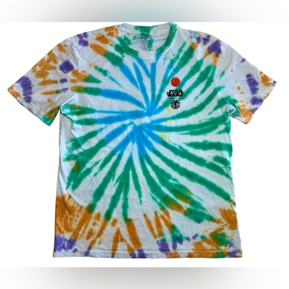 Element x Star Wars Men's T-Shirt White Multicolor Tie-Dye Size S/P - Picture 3 of 10